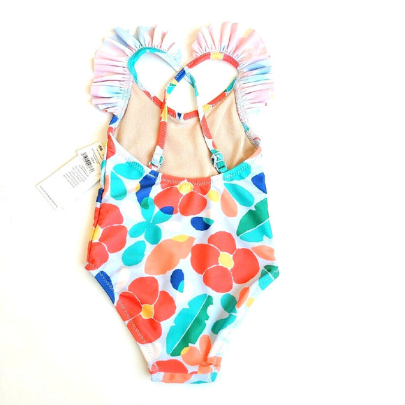 New Tea Collection 2T Swimsuit Hibiscus Ruffle NEW nwt Swim - Picture 2 of 4